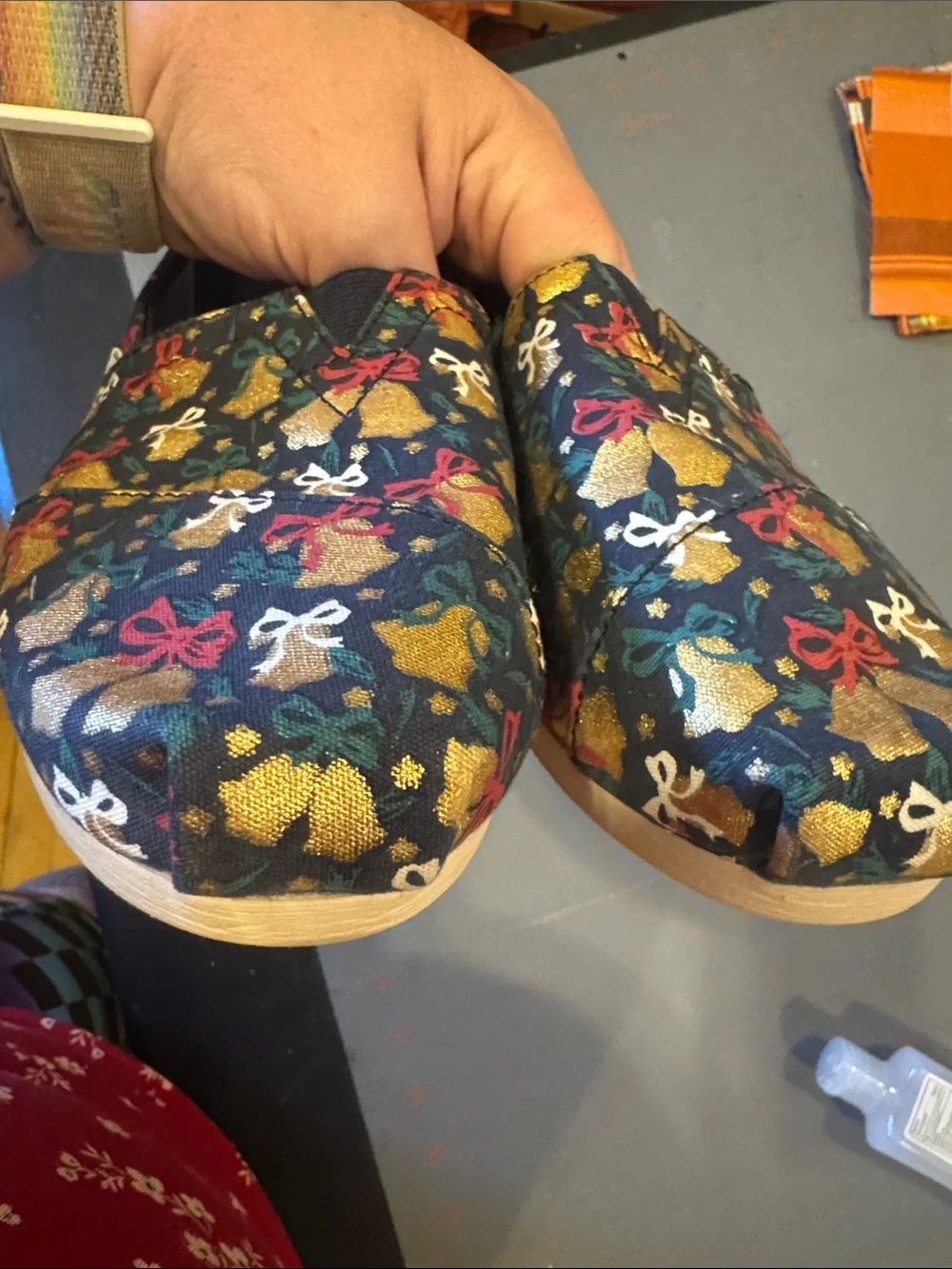 TOMS  Christmas Bell Slip-On Shoes - Navy - Picture 5 of 5